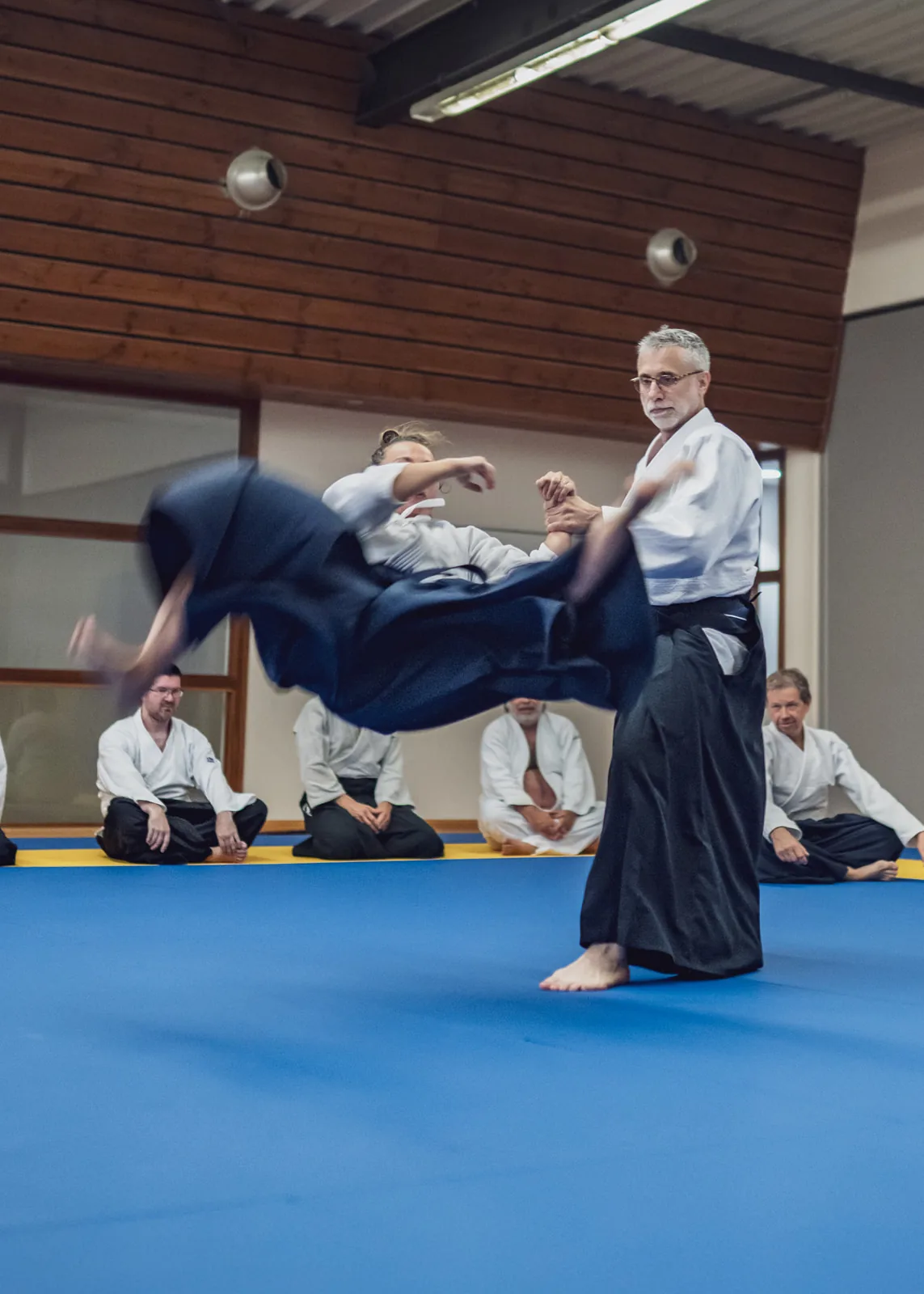 Projection en aïkido au Dojo Dardilly